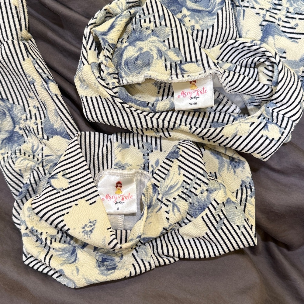 Floral Striped Kids Matching Set - Picture 3 of 8